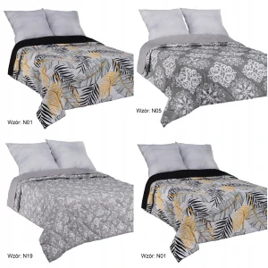 Prehoz z mikrovlákna Polish Fabrics 200 cm x 220 cm odtiene modrej, odtiene sivej