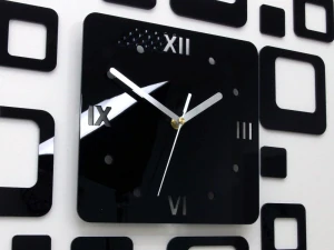 Nástenné hodiny ModernClock, čierne, 60 cm