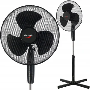 STOJAJÚCI VENTILÁTOR PODLAHOVÝ VENTILÁTOR ČIERNY VÝKONNÝ TICHÝ VEĽKÝ 3 REŽIMY 40 cm