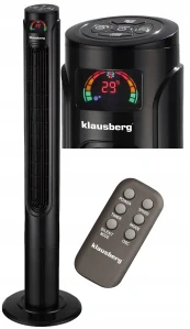 VEĽKÝ STĹPOVÝ VENTILÁTOR 120cm s DIAĽKOVÝM LED displejom displej TEPLOTY