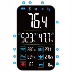 Inteligentná váha Smart Scale PRO s LED displejom a aplikáciou FitDays