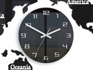 Nástenné hodiny ModernClock, biele, odtiene sivej, strieborné, 110 cm