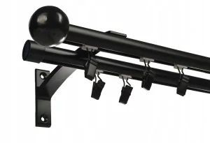 Dvojitá záclonová tyč 19 mm + 19 mm 160 cm