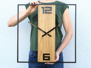 Nástenné hodiny ModernClock, čierne, odtiene hnedej, 49cm