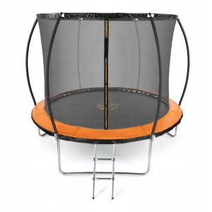 HUMBAKA Super záhradná trampolína 312 cm sieťový rebrík oranžový 10 Ft