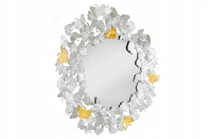 Zrkadlo Ginkgo Leafs 95 cm Gold Silver 42778