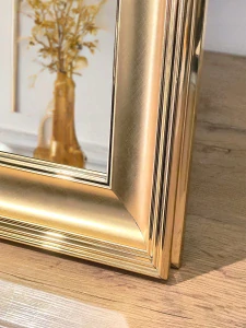 Zlaté kúpeľňové zrkadlo v STYLISH GOLD ráme 150x70 odolné voči vlhkosti u7