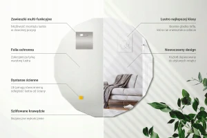 Jedinečné minimalistické polygonálne zrkadlo do predsiene, obývačky, kuchyne 100 cm