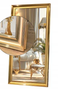 Zlaté kúpeľňové zrkadlo v STYLISH GOLD ráme 140x70 odolné voči vlhkosti u7