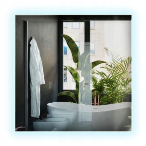 Kúpeľňové Glamour LED zrkadlo 50x50 cm Pre malú kúpeľňu s osvetlením