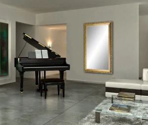 Nástenné zrkadlo RAMIX, obdĺžnikové, drevený rám, 500 x 1600 mm