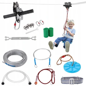 VEVOR Zipline Kit kábel z nehrdzavejúcej ocele 100FT modrý