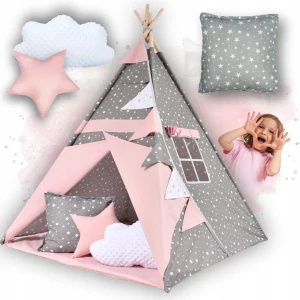 Stan Dreamland Teepee pre deti Pink Stars