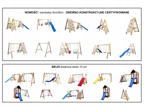 DREVENÉ IHRISKO PRE ZÁHRADU PICCOLO 2X HOJDAČKA VÝROBCA SUROVÉHO DREVA!