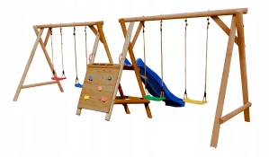 DREVENÉ IHRISKO PRE ZÁHRADU DUO JUMBO 4 HOJÁDKY SUROVÉ DREVO NOVINKA!