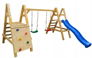 Drevené ihrisko do záhrady HAPPY PLAYGROUND 2.0 9X9CM SUROVÉ DREVO