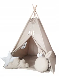 Tipi stan pre deti Tipoo s podložkou, vankúšmi, oknom a stabilizátorom