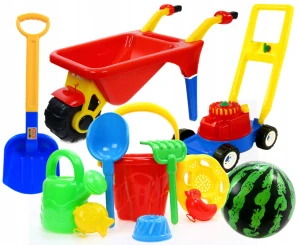 SET na piesok 12 ks Kosačka na trávu Wheelbarrow Shovel WADER