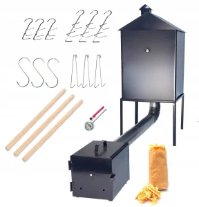 Záhradná udiareň Steel Home 50x50x80 + Háčiky na ryby + KINDLING