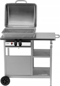 LUND PLYNOVÝ ZÁHRADNÝ GRIL NEREZ 2 HORÁKY 5,5KW CHROMOVÝ ROŠT