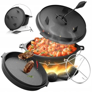 LIATINOVÝ HRNEC POĽOVNÍCKY MAĎARSKÝ HRNEC NA SPORÁK CAMPFIRE GRIL 13,6L