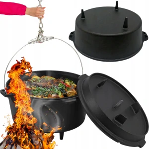 LIATINOVÝ HRNEC ZÁSADNÝ Maďarský poľovnícky hrniec 9L pre CAMPFIRE GRILL