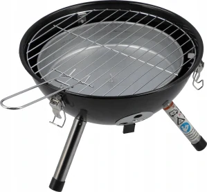 PRENOSNÝ TURISTICKÝ GRIL NA UHLIE S POKRÝM KRUHÝM ROŠTOM 32CM LUND