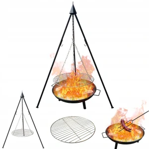 Záhradný gril Záhradný rošt do ohniska 60 cm závesný statív veľký