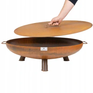 Záhradné ohnisko Corten Deep Legs Rukoväte 70 cm + kryt + oceľové tyče
