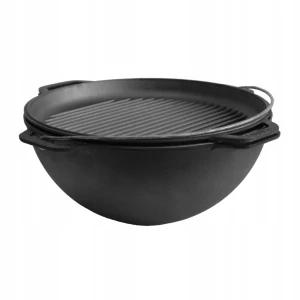 LIATINOVÝ HRNEC POĽOVNÍCKY HRNIEC 15L NA CAMPFIRE GRIL + GRILOVACIA PANICA