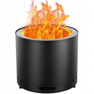 Ohnisko VEVOR 490x390MM Bezdymové drevené čierne okrúhle Hmotnosť 11,13 kg
