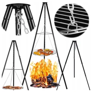 KRBOVÝ STROJÍK GRIL CAMPFIRE ZÁHRADNÝ ZÁVISNÝ VEĽKÝ TÁBOR 150 cm