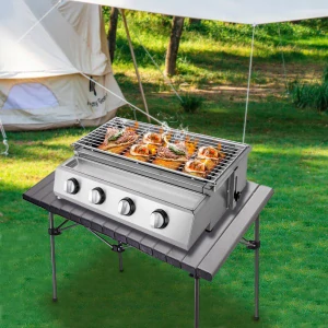 BBQ Propánový plynový gril, nerezový záhradný gril.