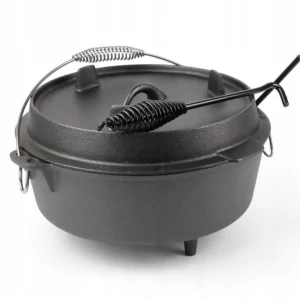 LIATINOVÝ HRNEC ZÁSADNÝ 8L MAĎARSKÝ POĽOVNÍCKY HRNEC CAMPFIRE GRIL NOHY