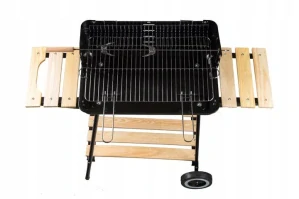 Veľký záhradný gril na drevené uhlie na kolieskach Rotisserie 3x police Premium Grill