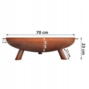 Krb Corten Deep Nohy + Úchytky 70 cm