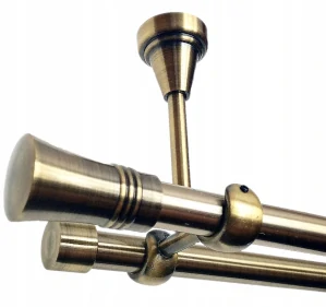 Dvojitý stropný kovový garniš 360 cm, antická mosadz