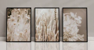 Set 3 plagátov "Trávy" 50x70 cm pre obývačku alebo spálňu