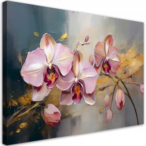 Ružové Orchidey na Plátne Glamour 90x60 - Ideálna Dekorácia do Každej Miestnosti