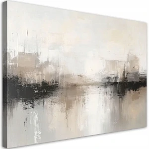 Obraz na plátne - Moderná abstrakcia v šedo-béžových tónoch 60x40