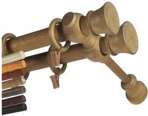 Dvojitý drevený závesný systém fi 28, dĺžka 2,0 m, kompletný set