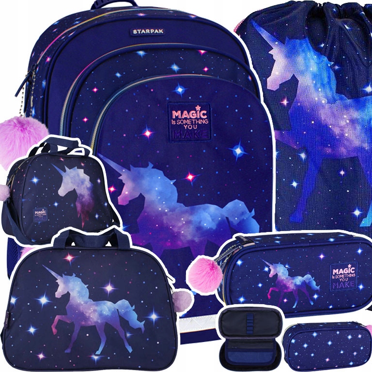 Školský batoh Starpak Unicorn Galaxy 486106 SADA 4 v 1