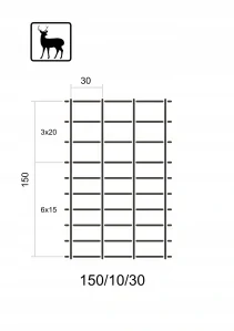 Pozinkované lesnícke pletivo 150/10/30 L, 50 m