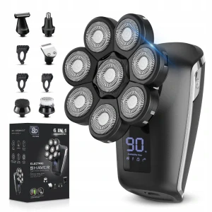 8D elektrický holiaci strojček k hlave, 6in1, všeobecne