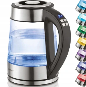 Rychlovarná kanvica - LED sklenka kanvica 1,7 l Reg temp Lund