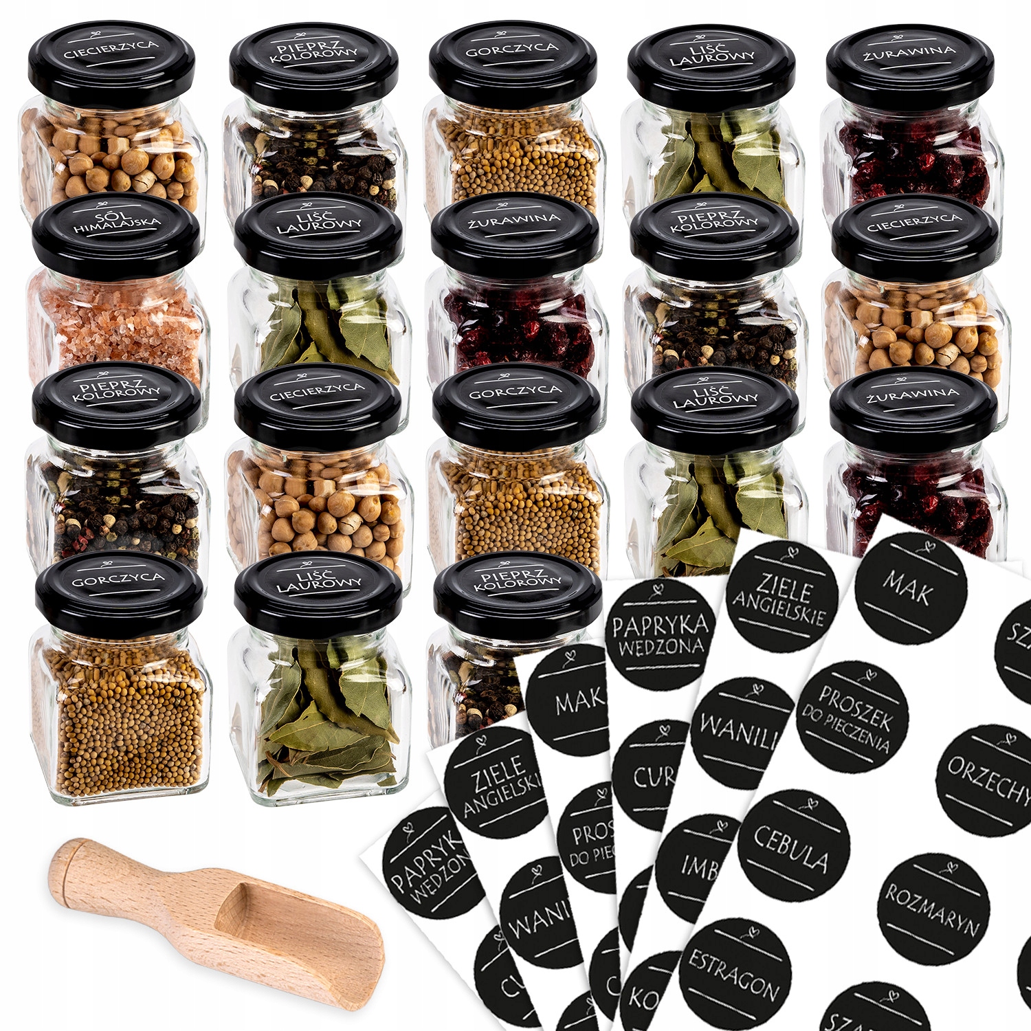20x jar 120 ml 60x štítkov štítkov pre korenie