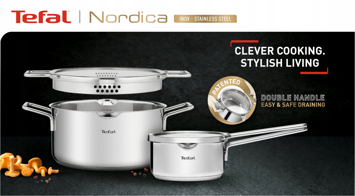 Sada tefal nordica nots indukčná oceľ