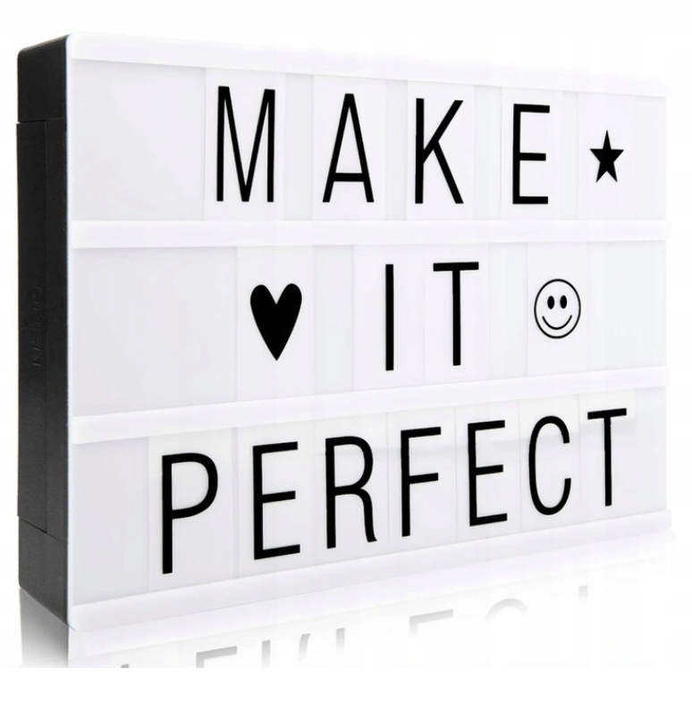 LED svetelný box s 90 písmenami a symbolmi, 30 × 22 cm