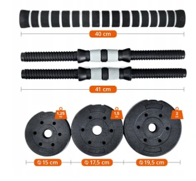 Nastaviteľné bitúmenové činky Majestic Sport sada činiek s činkou 2x10 kg