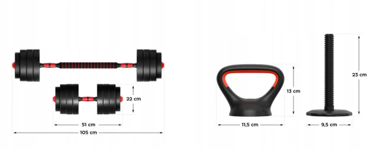 Nastaviteľná sada činiek Athler Kettlebell